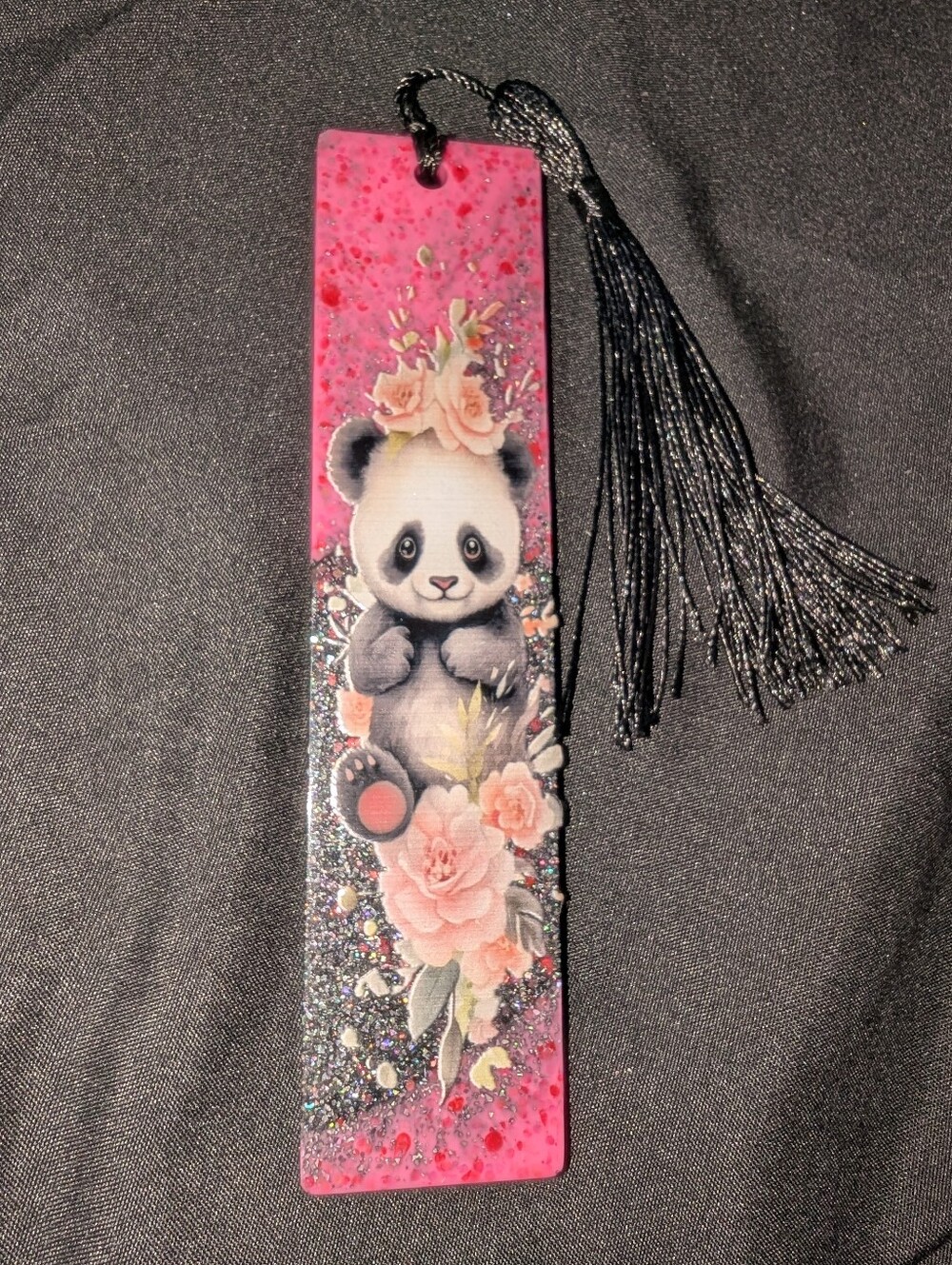 Handmade Pink Panda Resin Bookmark